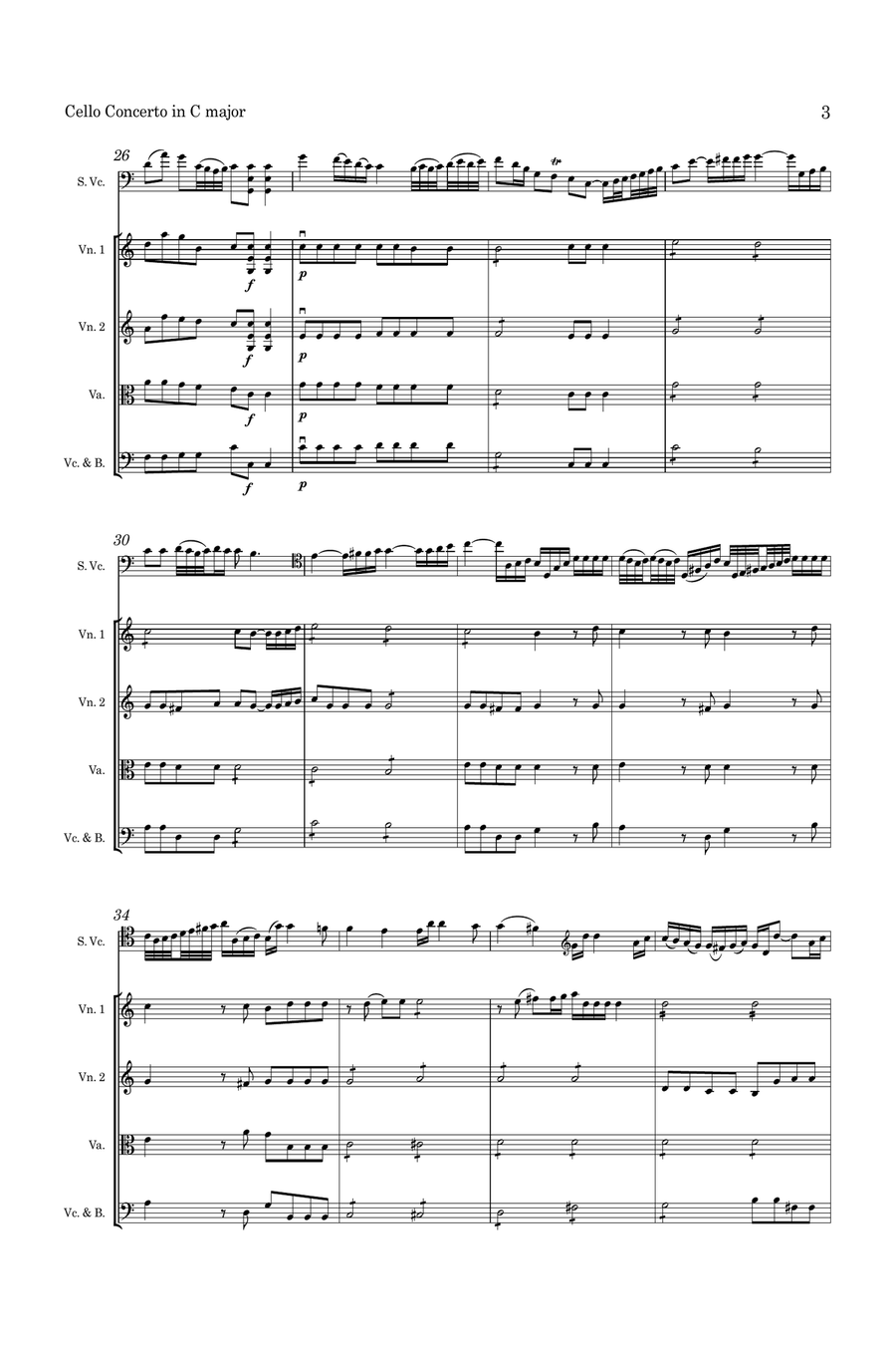 Haydn Cello Concerto in C for Cello and String Orchestra String Orchestra scores gallery preview page 4