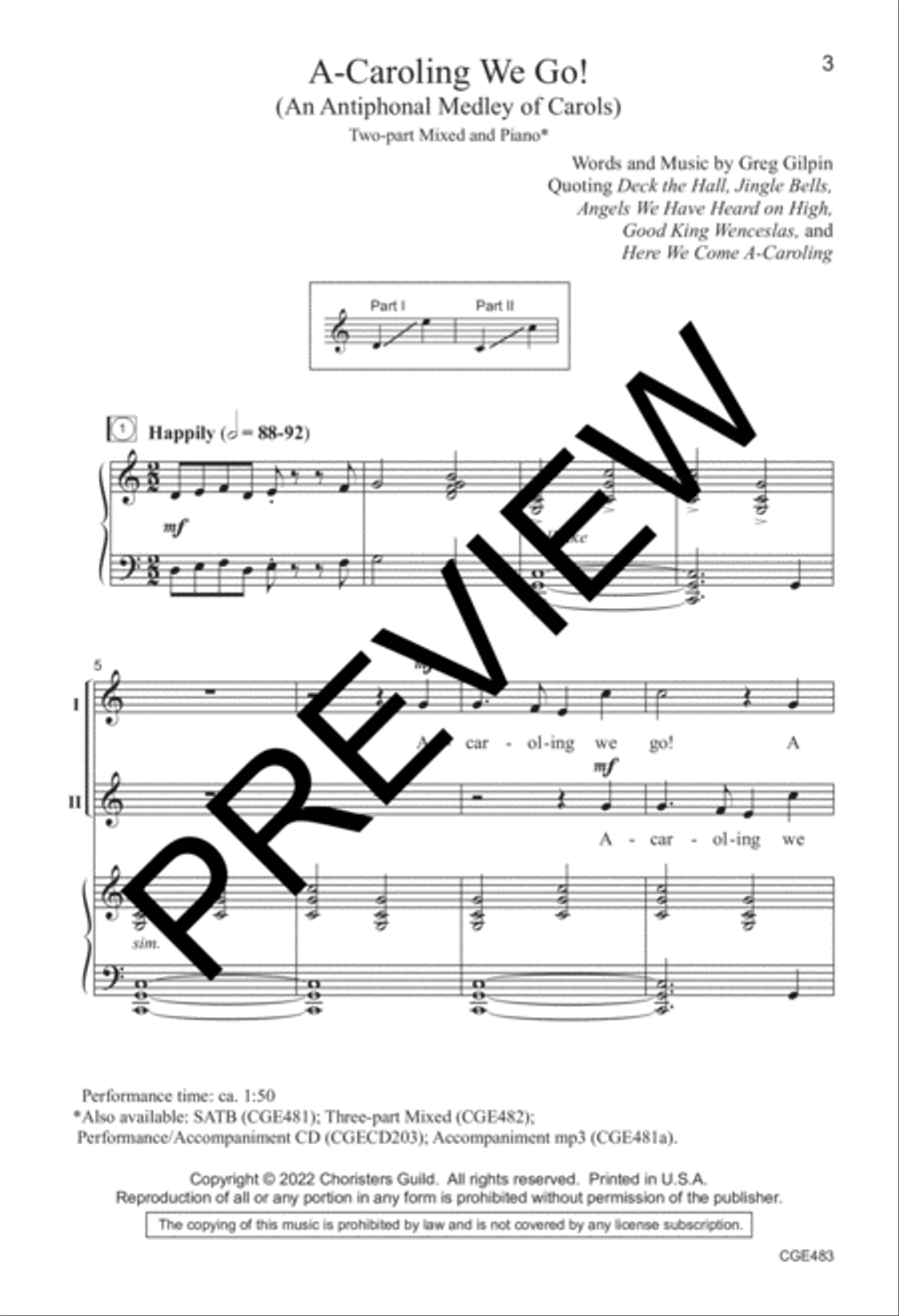 ACaroling We Go (Two-part) 2-Part scores gallery preview page 2