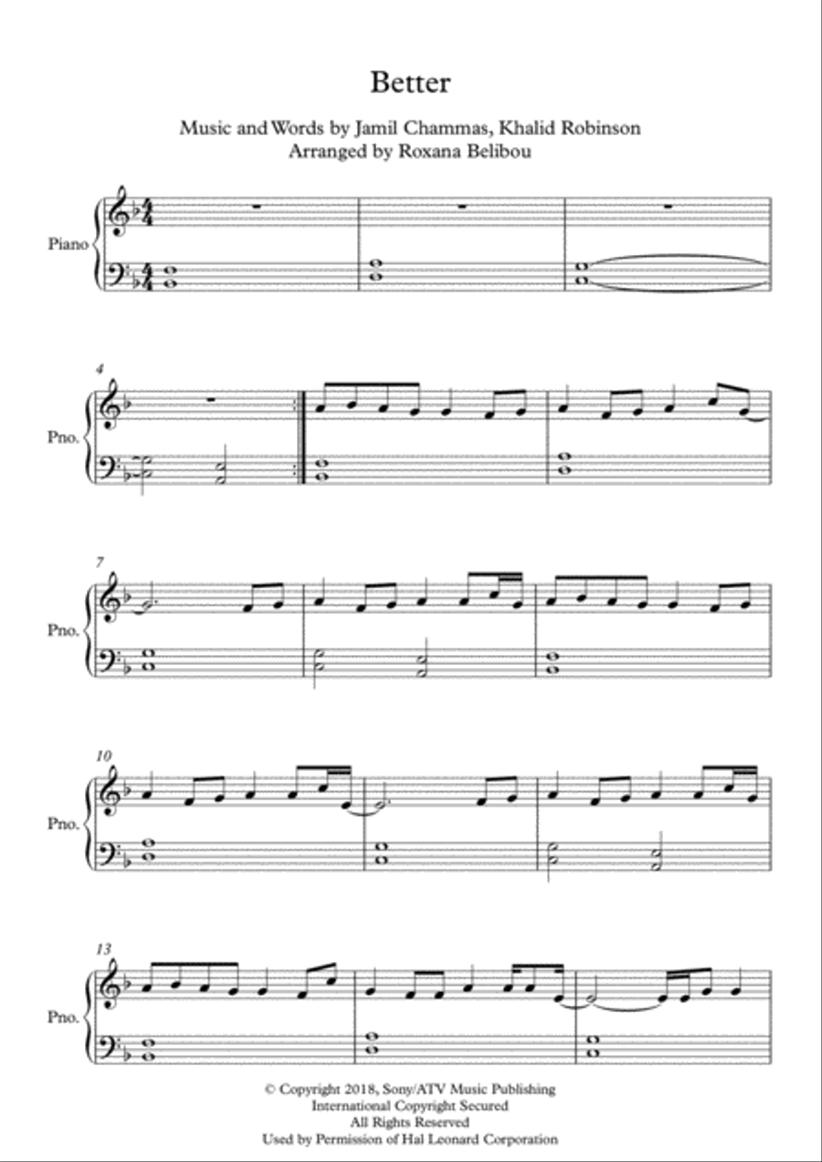 Better Easy Piano scores gallery preview page 1