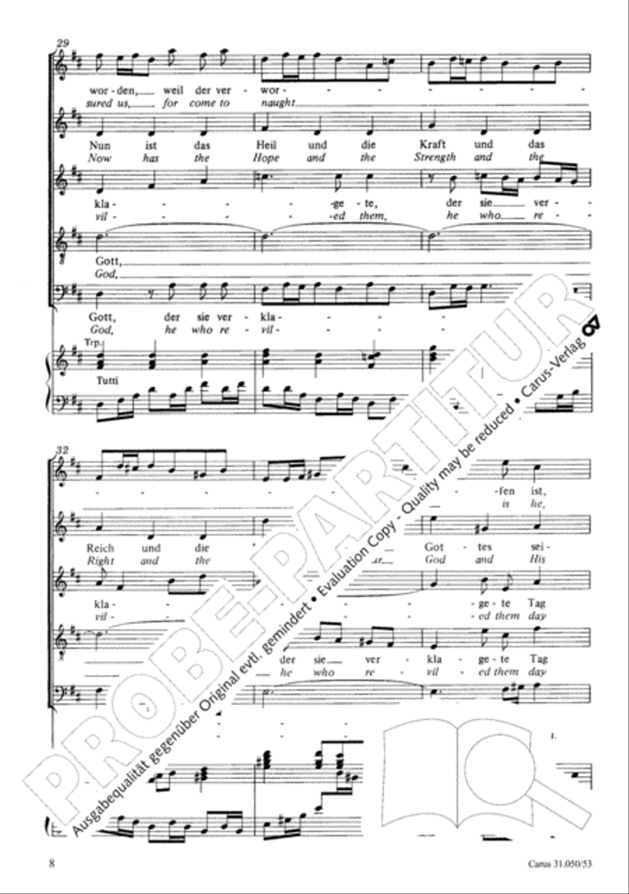 Now has the hope and the strength (Nun ist das Heil und die Kraft) 4-Part scores gallery preview page 9