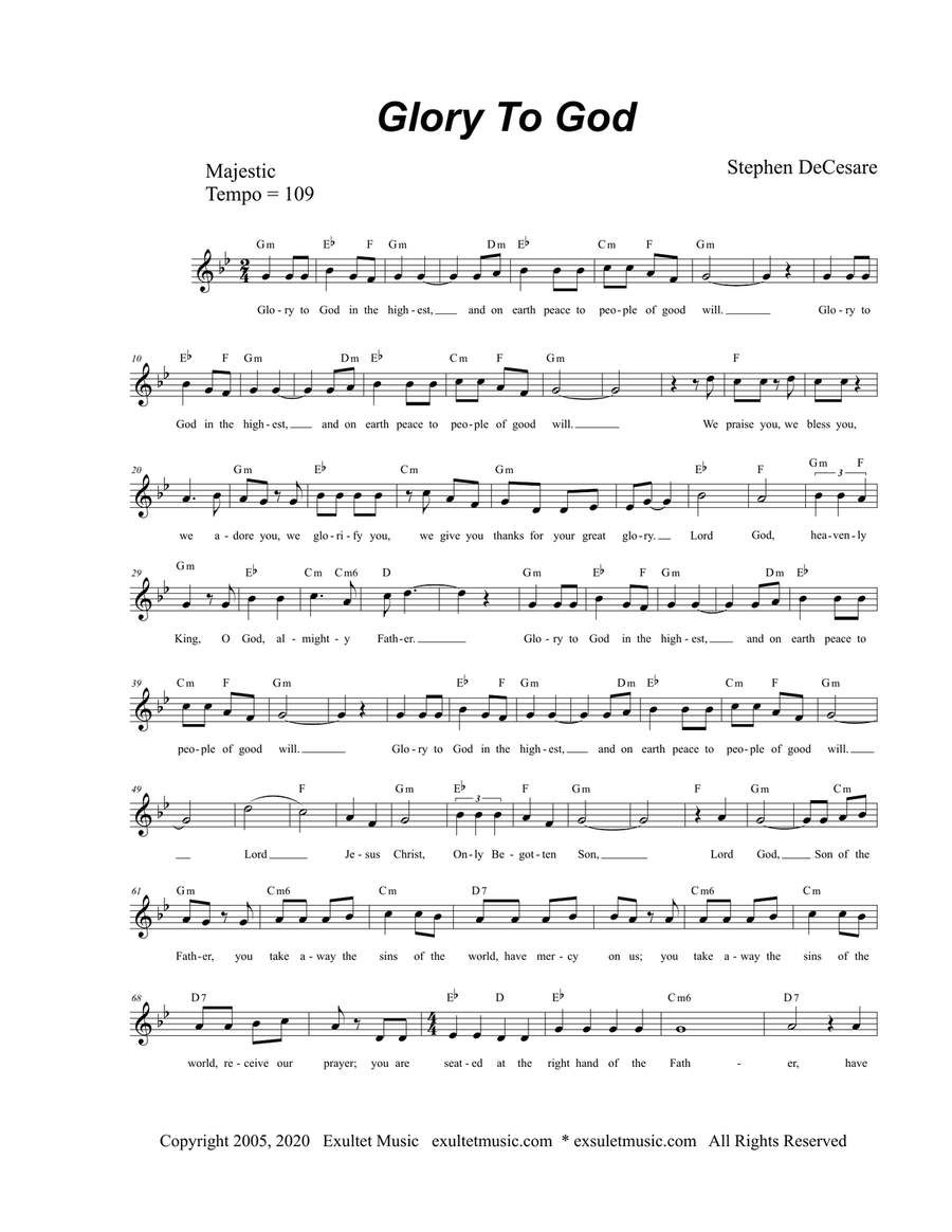 Mass of Divine Mercy (Lead Sheet Edition) Unison Choir scores gallery preview page 2