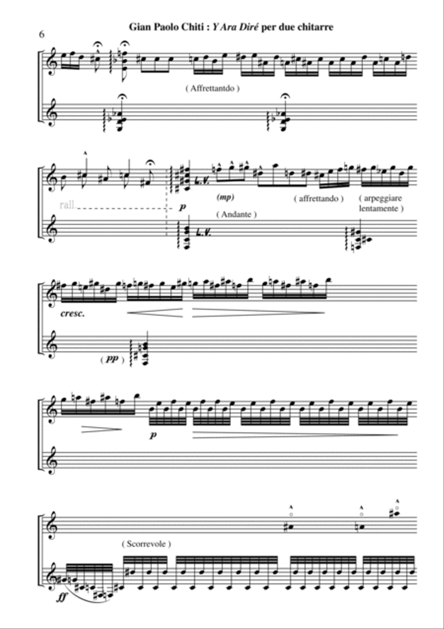 Gian Paolo Chiti: Y Ara Dirè for two guitars Classical Guitar scores gallery preview page 6