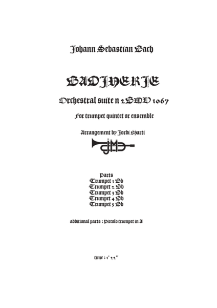 Badinerie - Orchestral suite nº 2 BWV 1067 - trumpet quintet- image number null