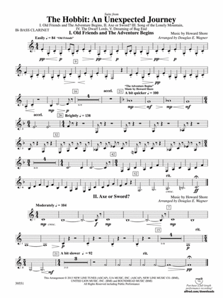 The Hobbit: An Unexpected Journey, Suite from: B-flat Bass Clarinet