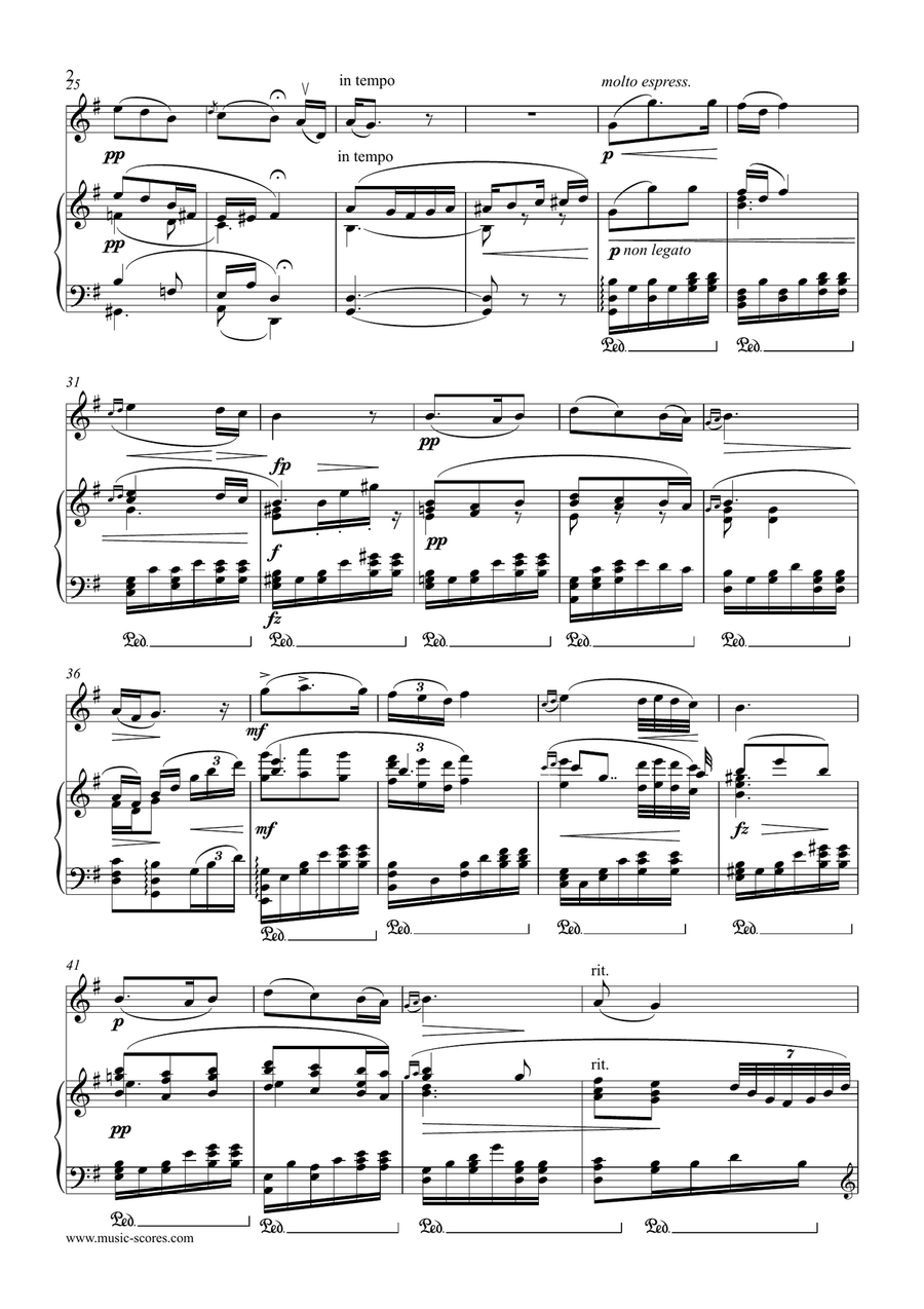 Song to the Moon - Violin and Piano Violin Solo scores gallery preview page 2