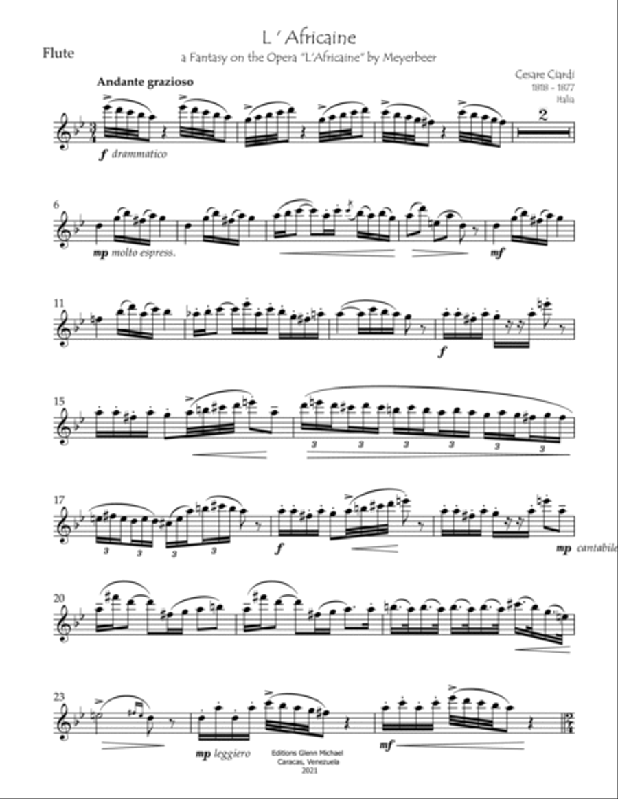 L'Africaine for Flute & Piano Flute Solo scores gallery preview page 3
