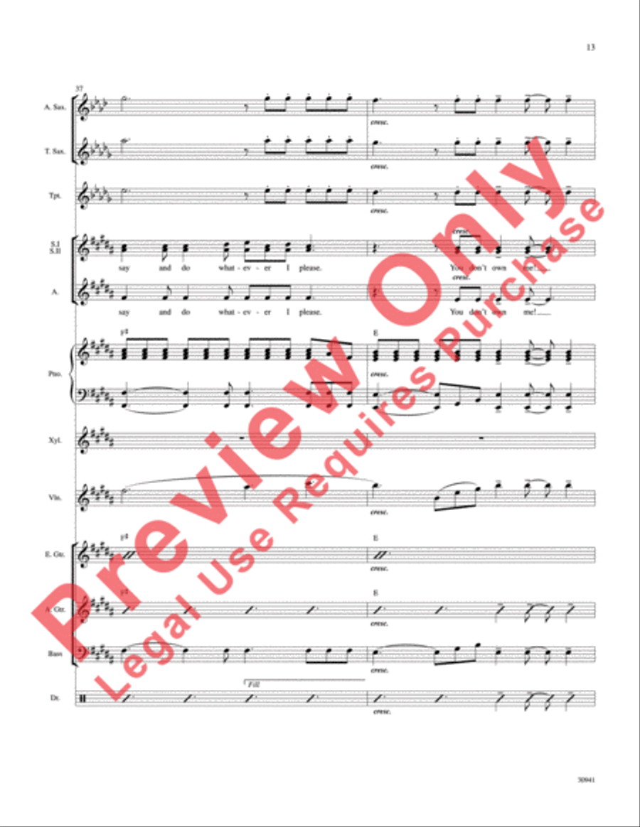 You Don't Own Me Choir scores gallery preview page 14