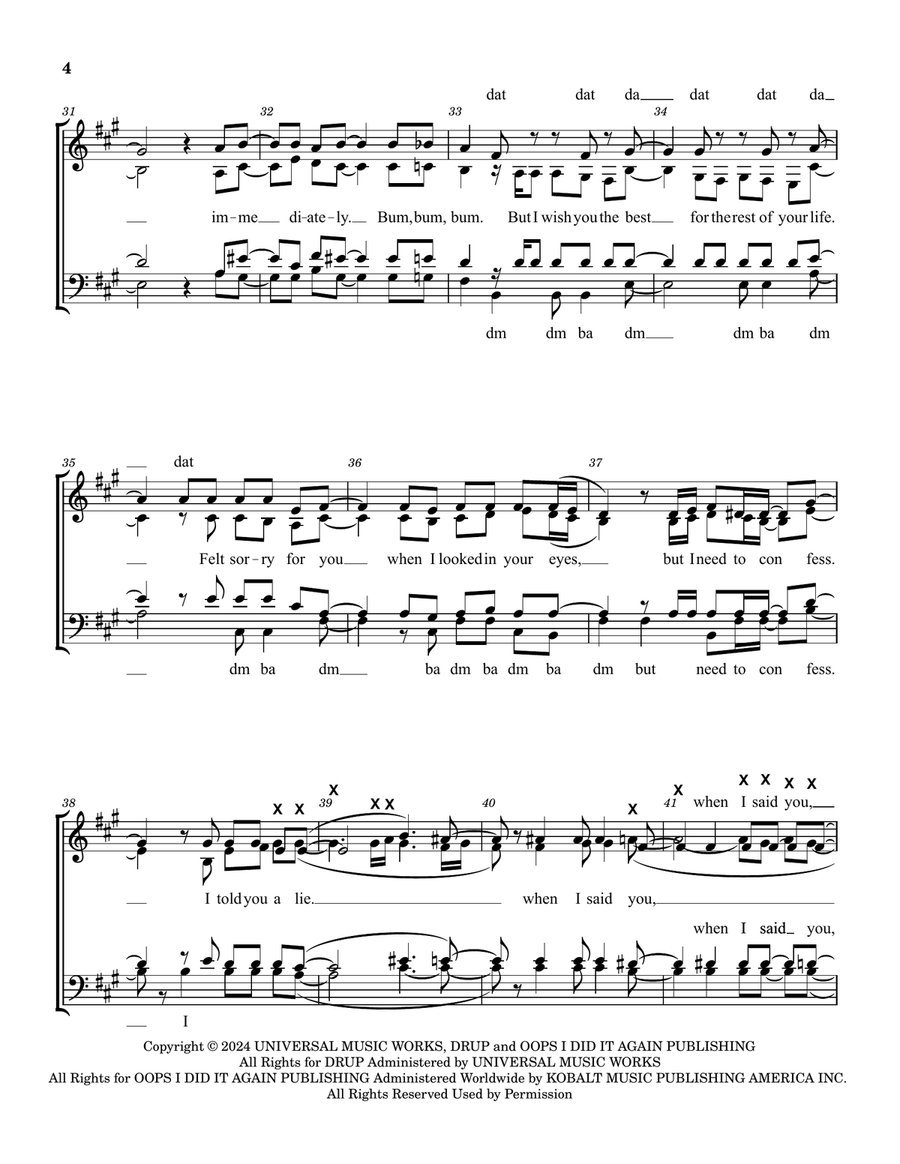 L'amour De Ma Vie 4-Part scores gallery preview page 4