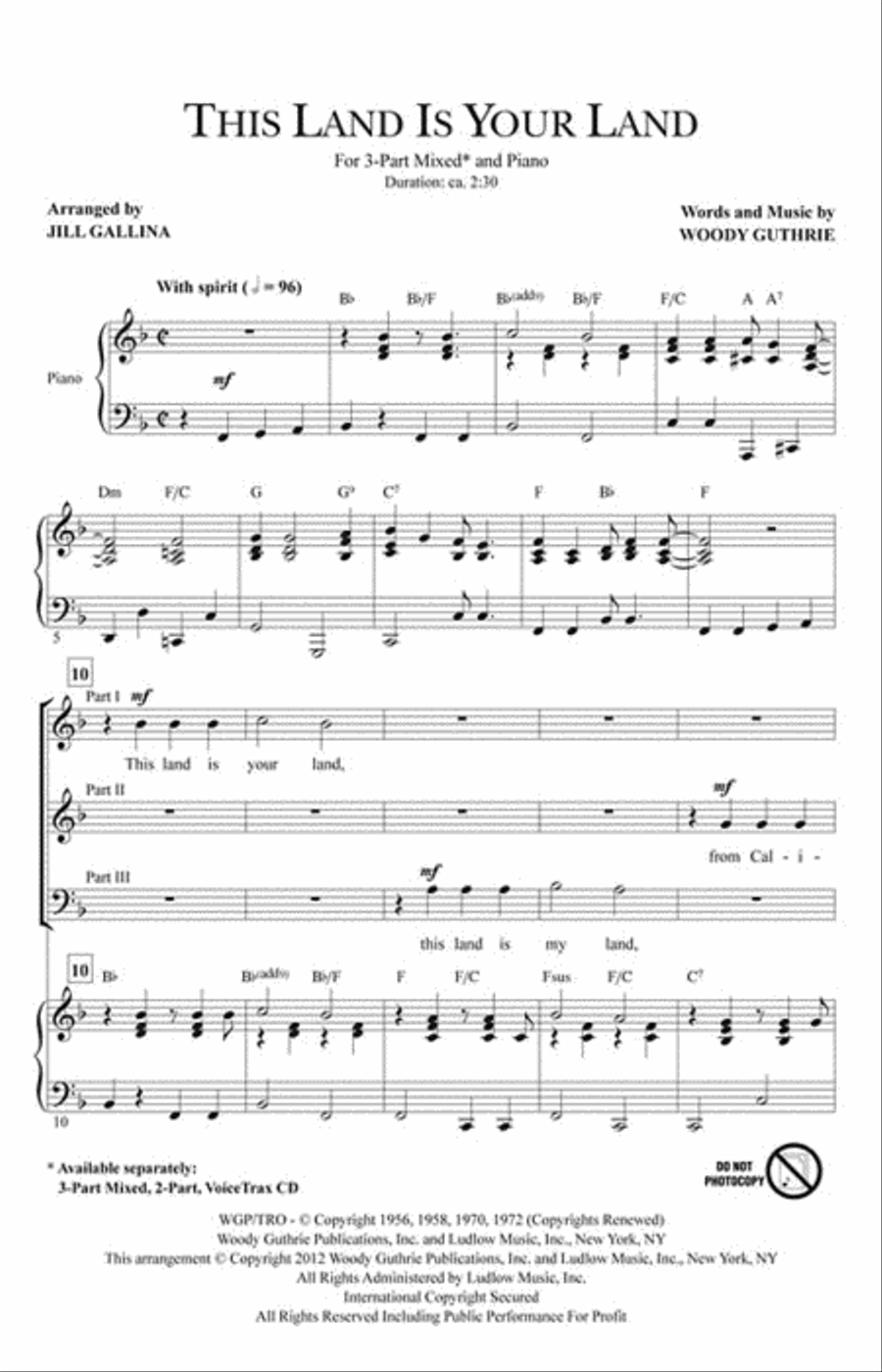 This Land Is Your Land This Land Is Your Land Choir scores gallery preview page 2