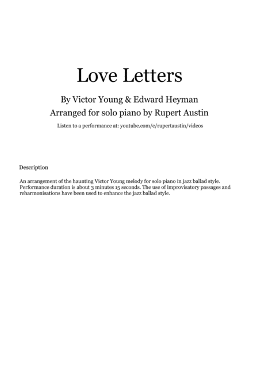 Book cover for Love Letters