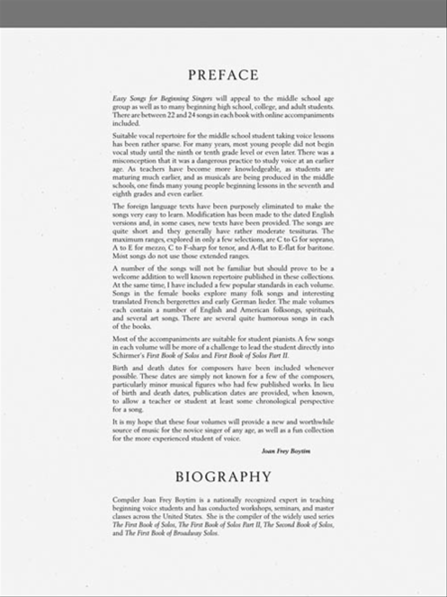 Easy Songs for the Beginning Mezzo-Soprano/Alto Mezzo-Soprano Voice scores gallery preview page 3