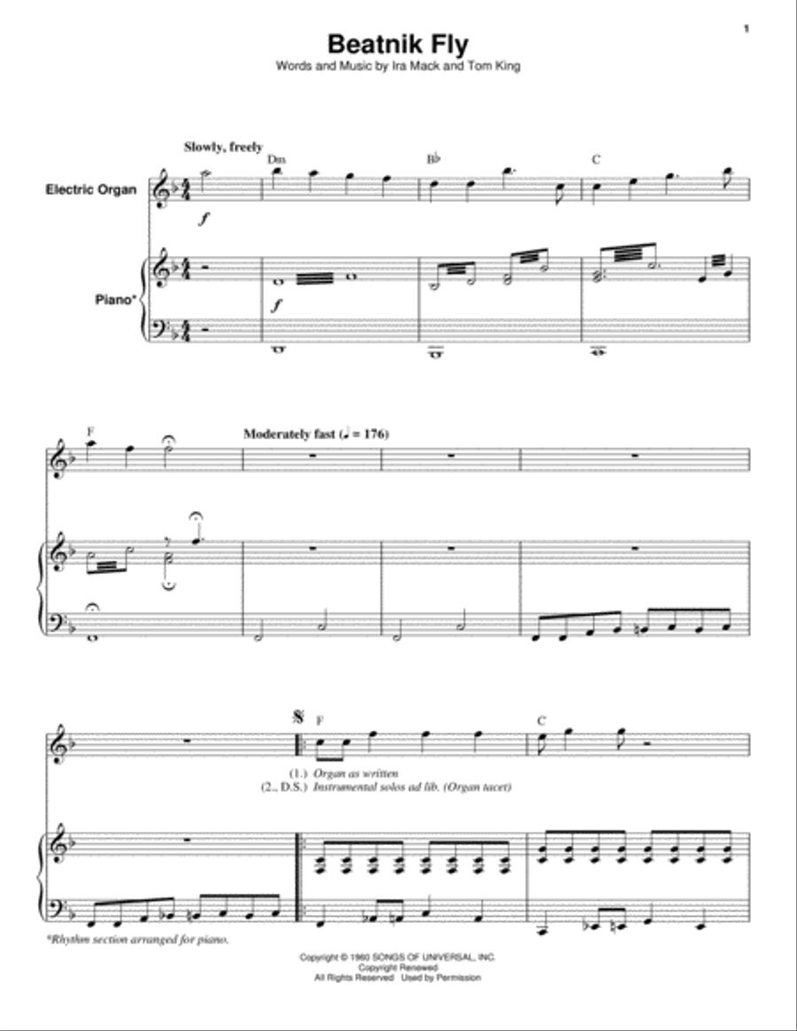 Beatnik Fly Beatnik Fly Piano scores gallery preview page 1