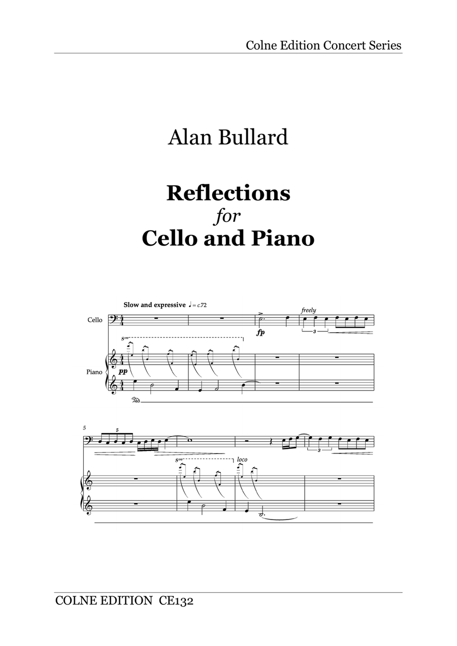 Reflections, for cello and piano Chamber Music scores gallery preview page 1
