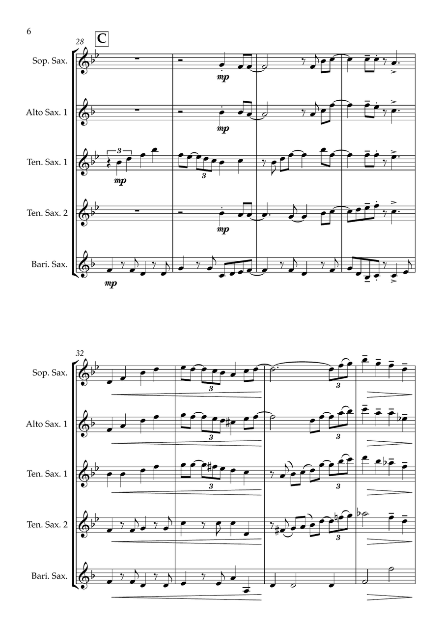 Have Yourself A Merry Little Christmas from MEET ME IN ST. LOUIS Saxophone Quintet scores gallery preview page 6