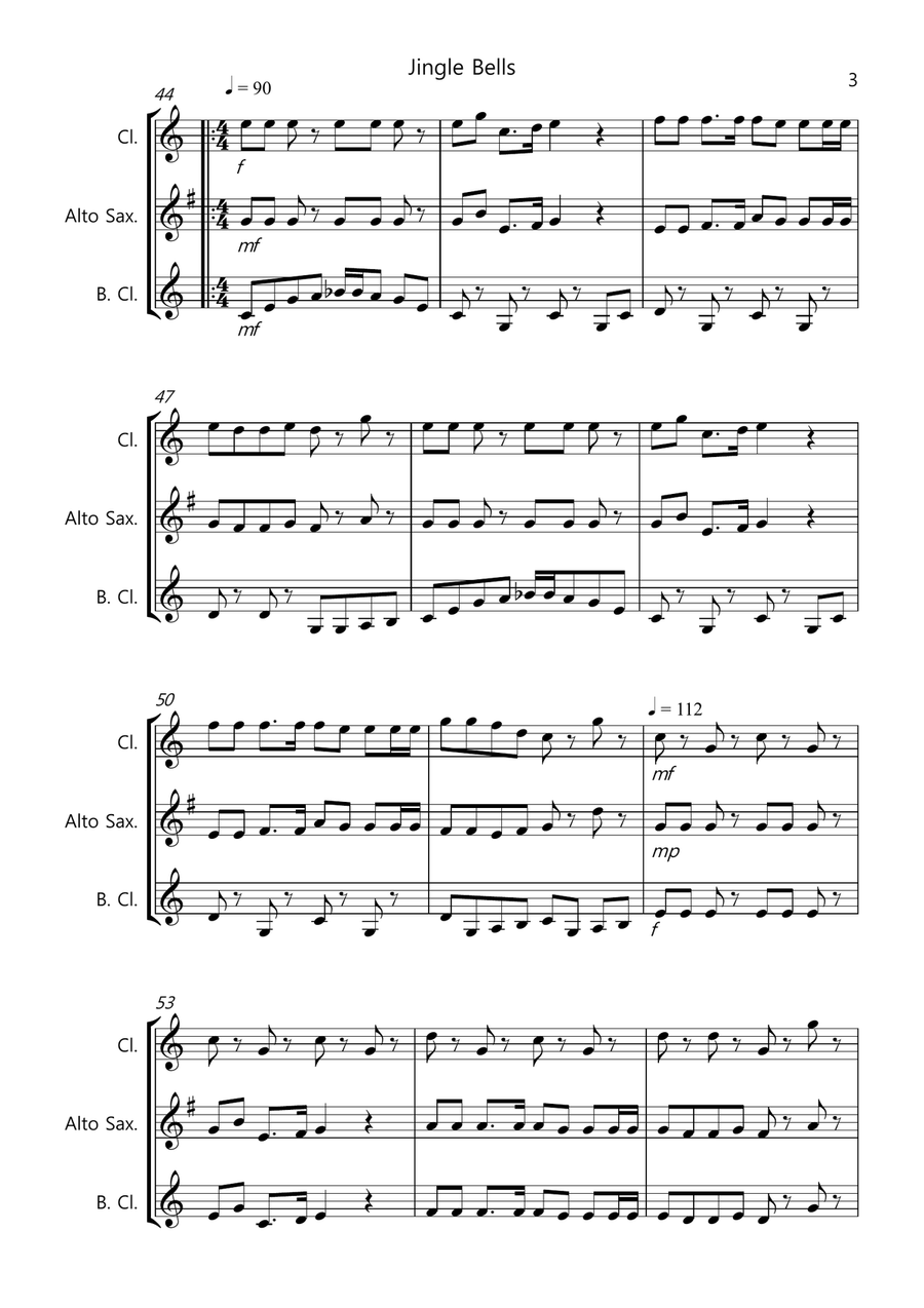 8 Easy Christmas Trios, for Mixed Wind Woodwind Trio scores gallery preview page 3
