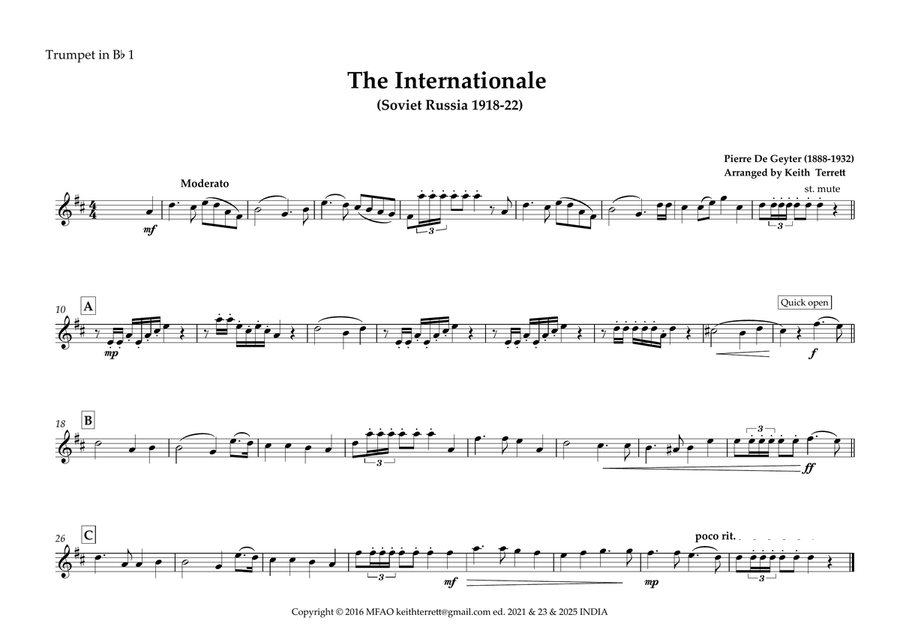 Internationalale (The) Communist Movement Anthem for Brass Quintet (Soviet Russia 1918) Brass Quintet scores gallery preview page 5
