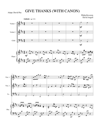 GIVE THANKS (with Canon) - Score + Set of Parts