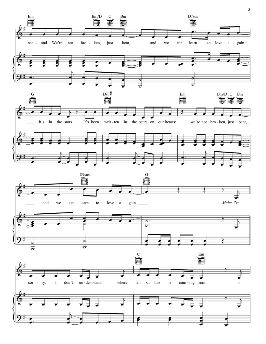 Just Give Me A Reason Piano, Vocal, Guitar scores gallery preview page 3
