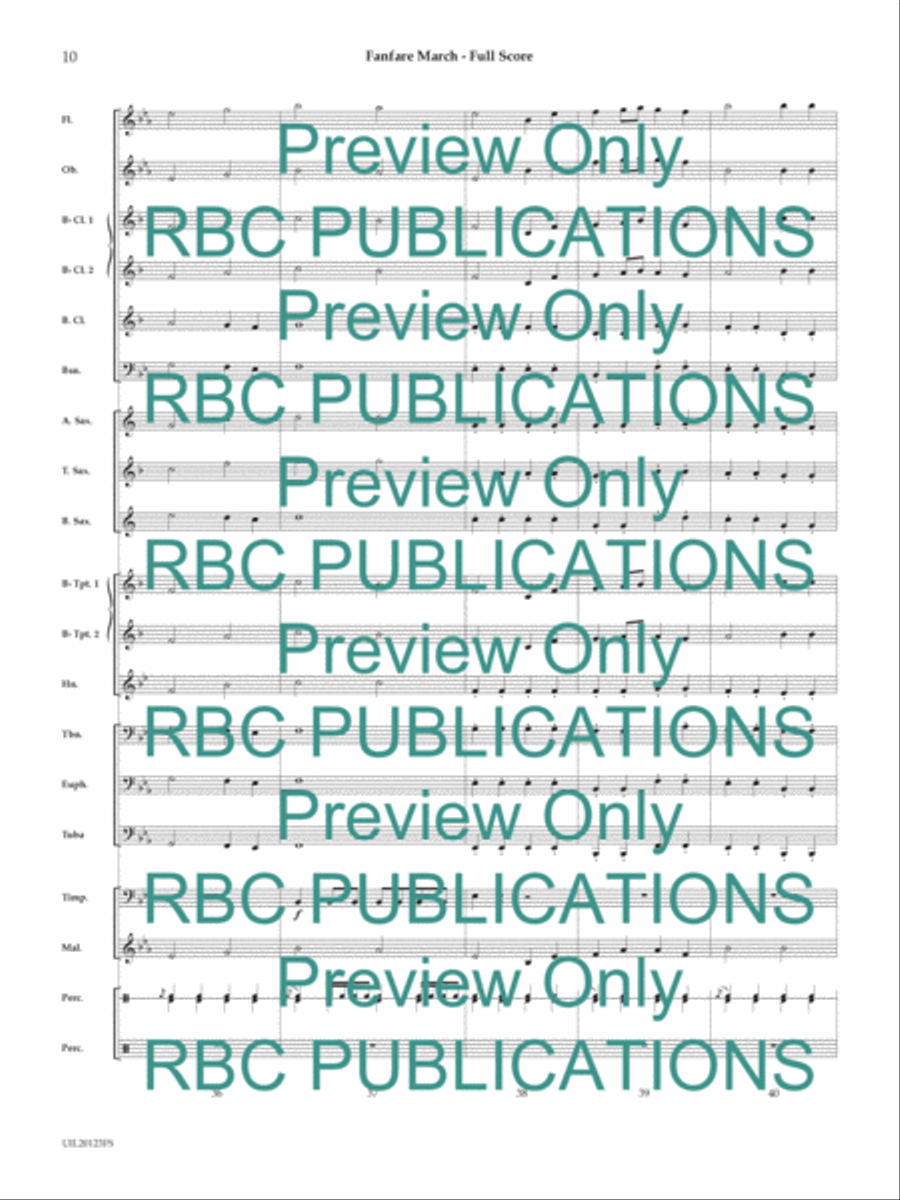 Fanfare March (Score) Concert Band scores gallery preview page 11