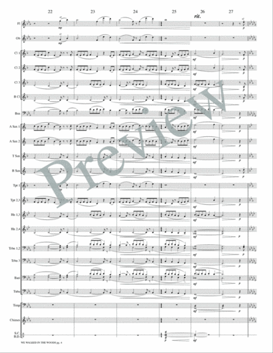 We Walked Through the Woods Concert Band scores gallery preview page 9