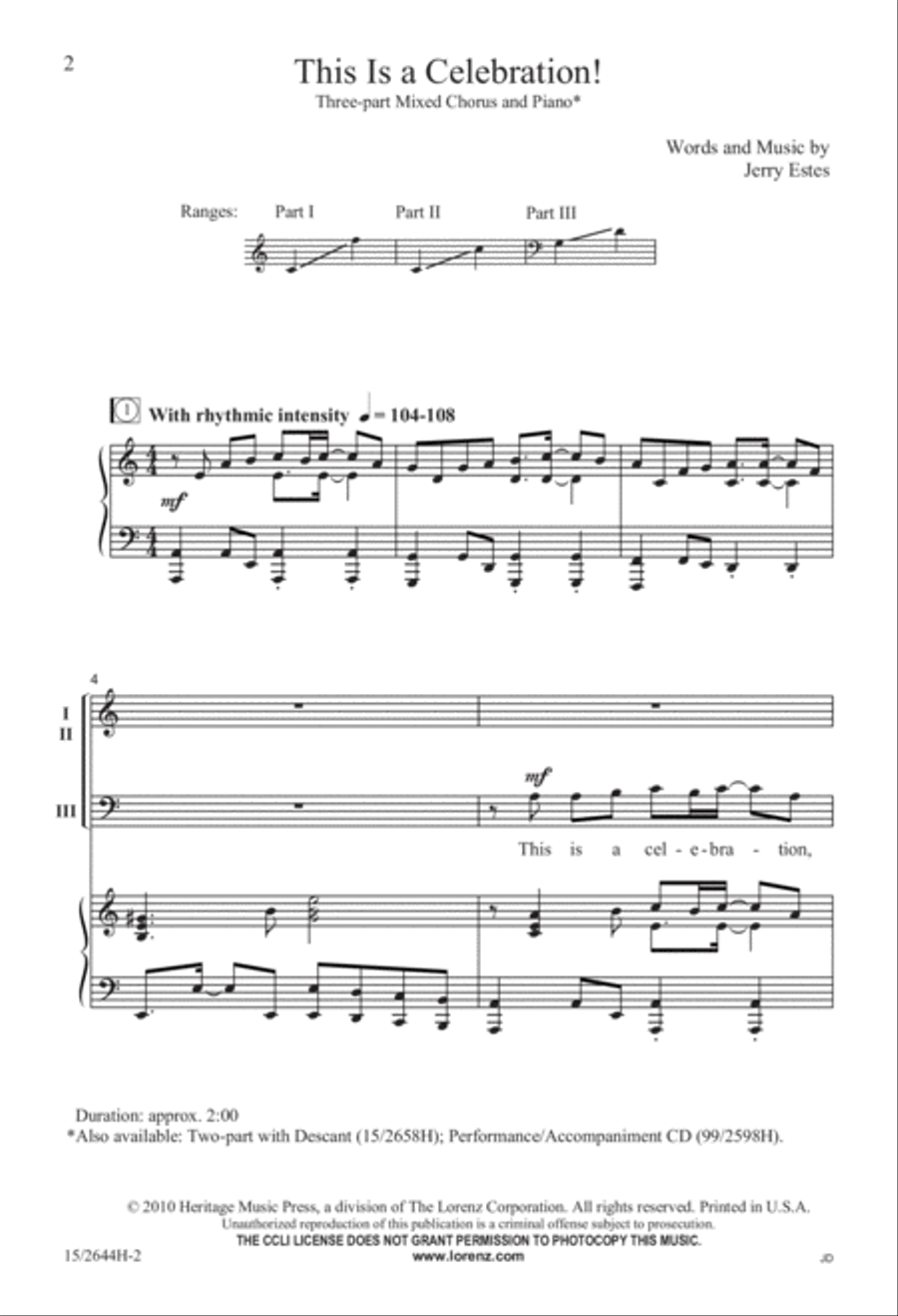 This Is a Celebration! 3-Part scores gallery preview page 2
