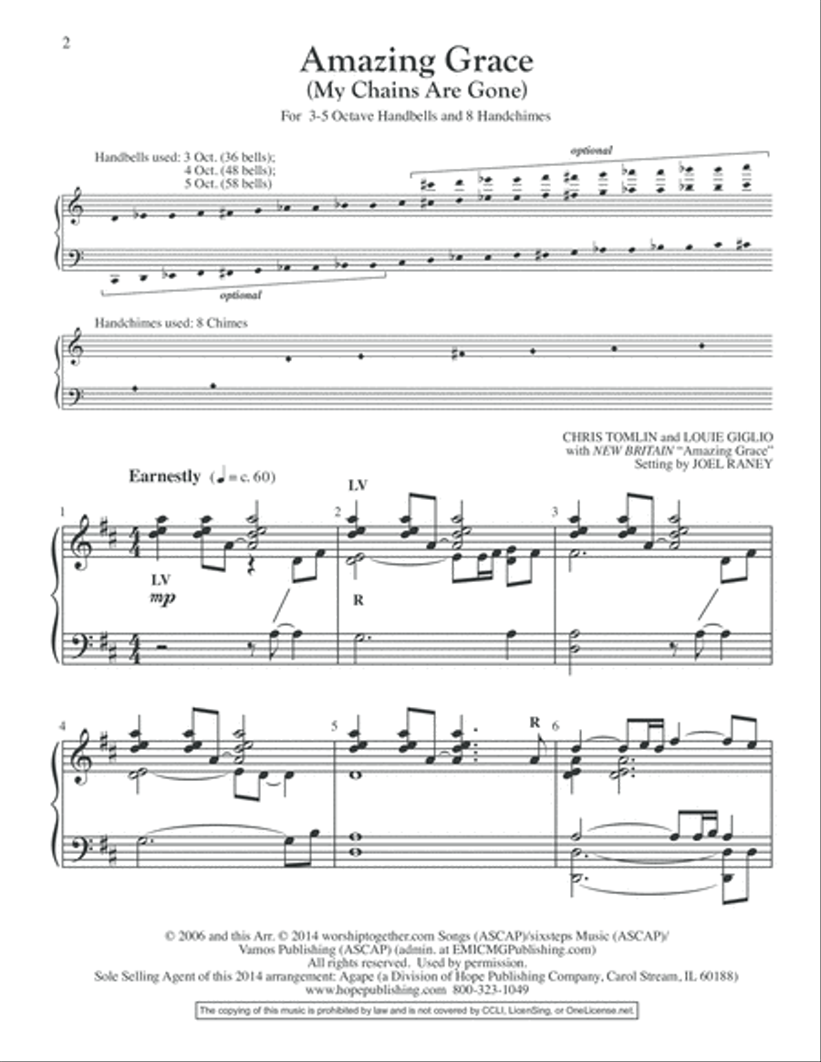 Amazing Grace (My Chains Are Gone) 5-Octaves scores gallery preview page 3