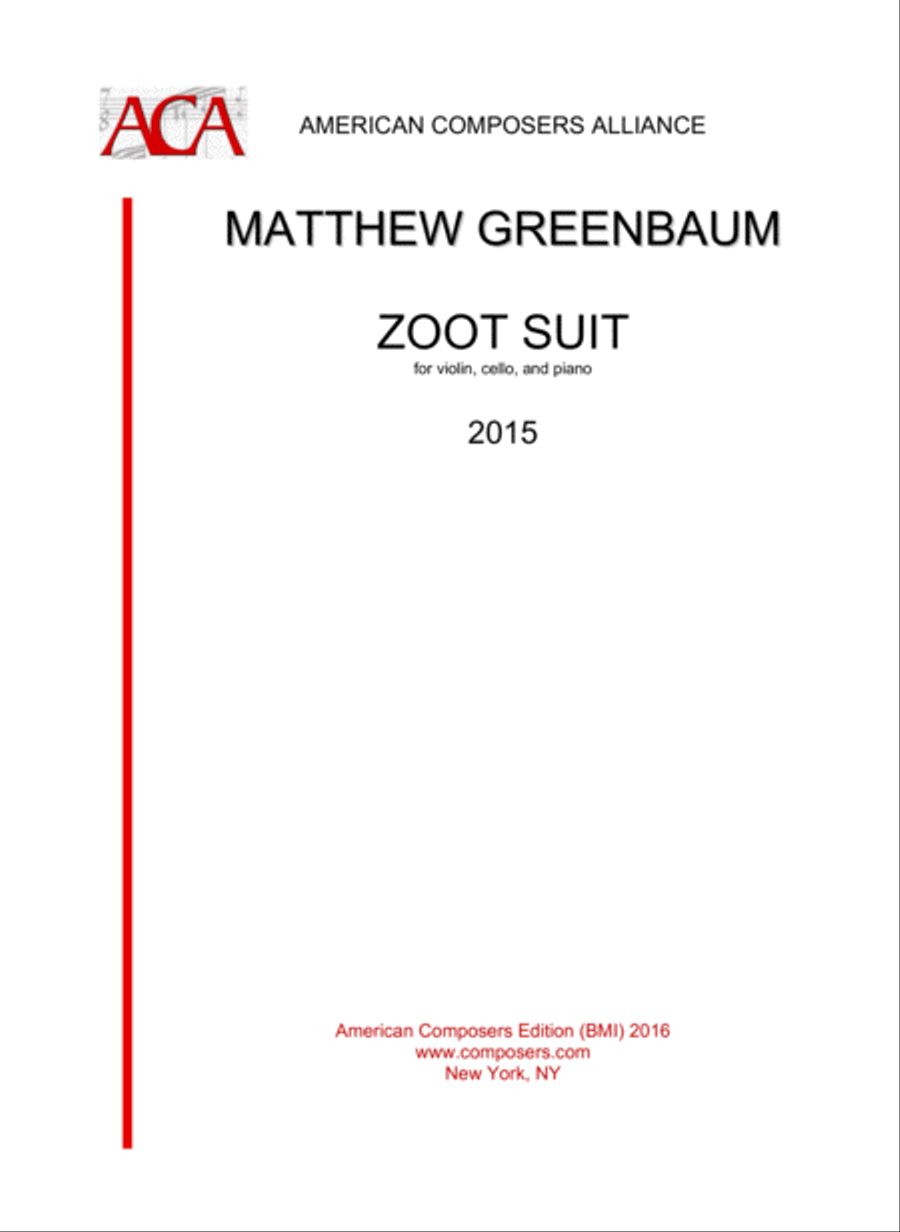 [Greenbaum] Zoot Suit Piano Trio scores gallery preview page 1