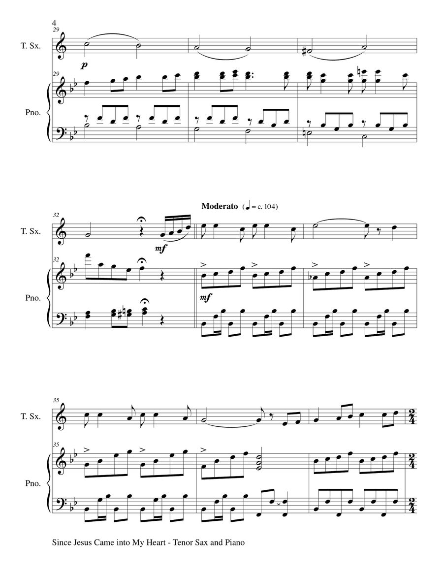 GOSPEL HYMN SUITE (For Tenor Sax & Piano with Score & Tenor Sax Part) Tenor Saxophone scores gallery preview page 5