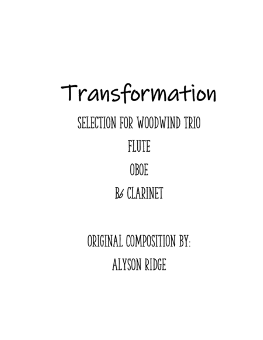 Transformation Transformation Woodwind Trio scores gallery preview page 1