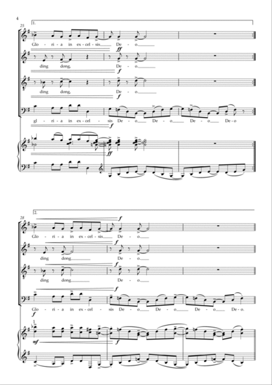 Ding Dong Merrily Swing A Cappella scores gallery preview page 4