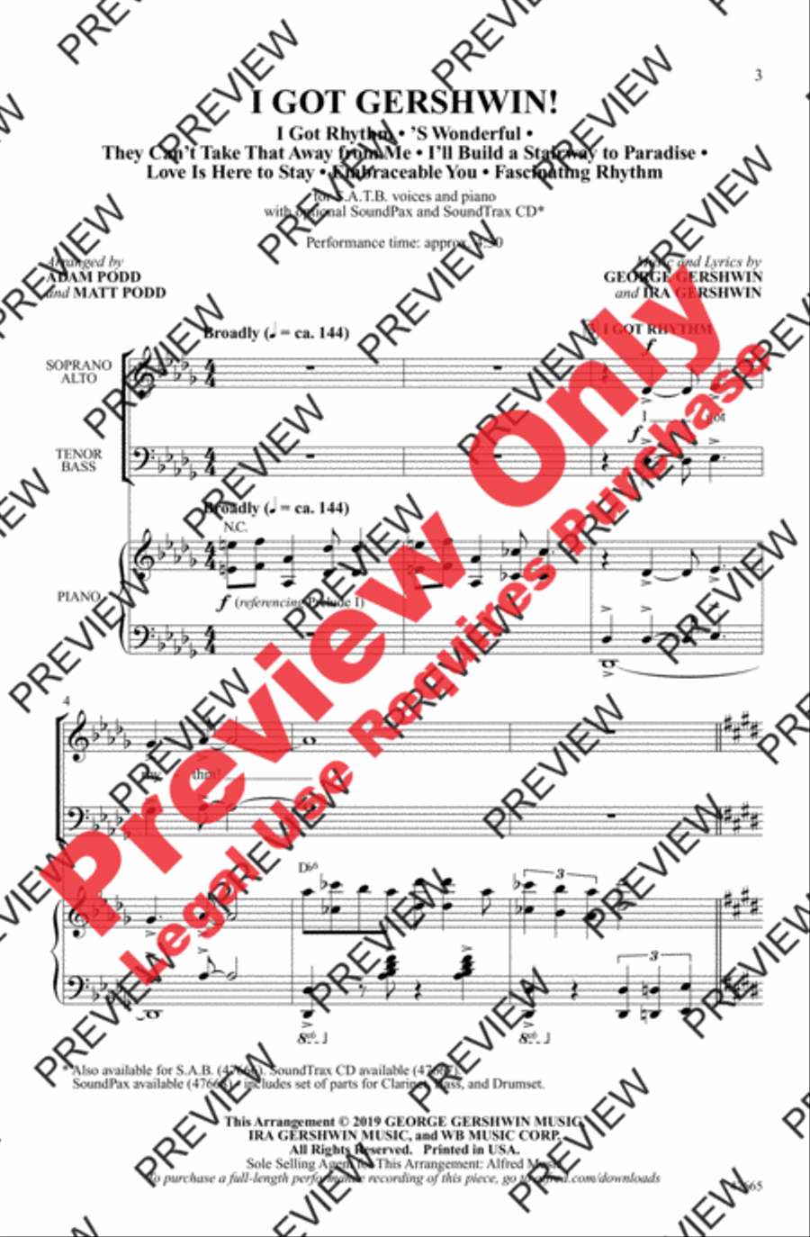 I Got Gershwin! 4-Part scores gallery preview page 3