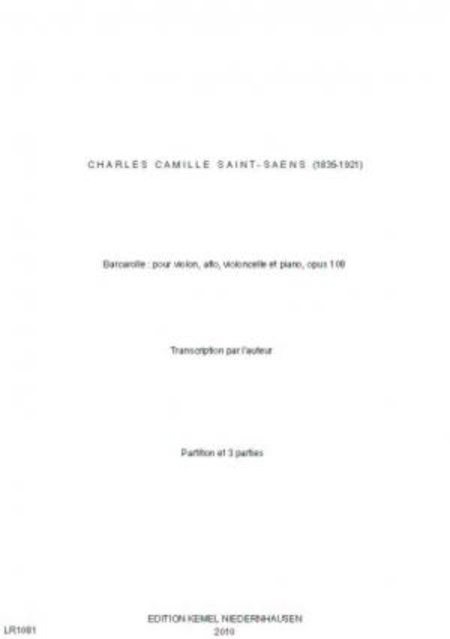 Barcarolle : pour violon, alto, violoncelle et piano, opus 108