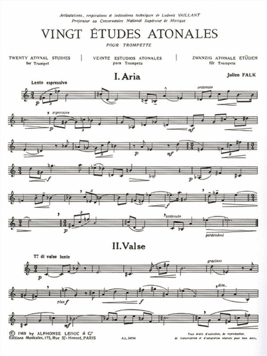 20 Etudes Atonales (trumpet Solo)