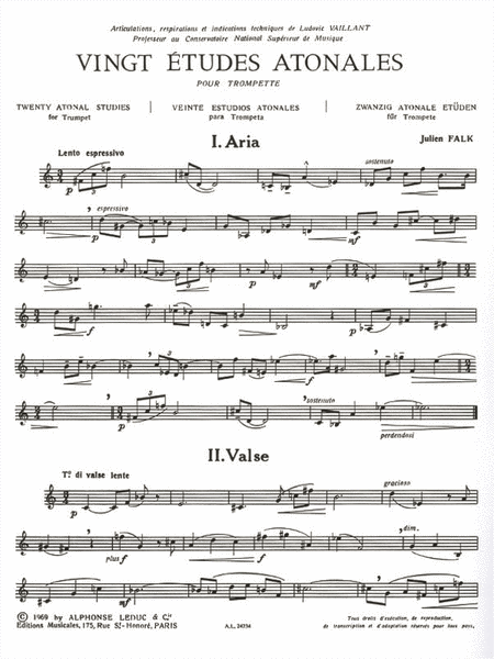 20 Etudes Atonales (trumpet Solo)