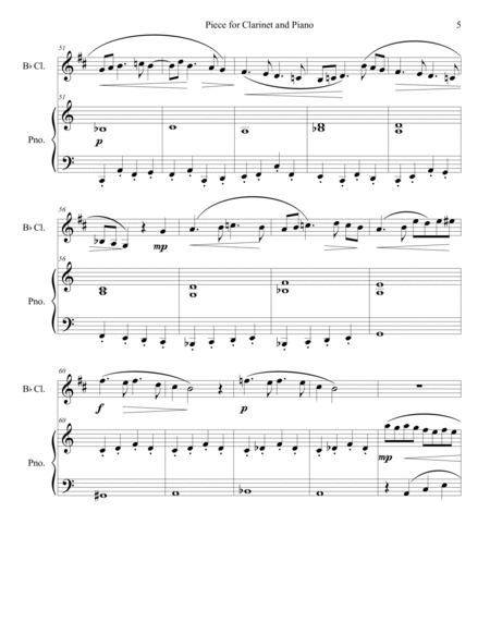 Piece for Clarinet and Piano in 4 parts
