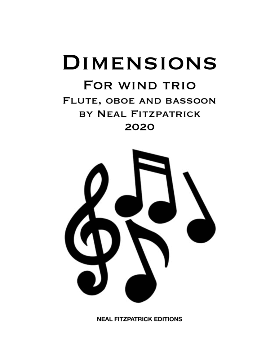 Dimensions for Wind Trio-Flute, Oboe, and Bass Clarinet image number null