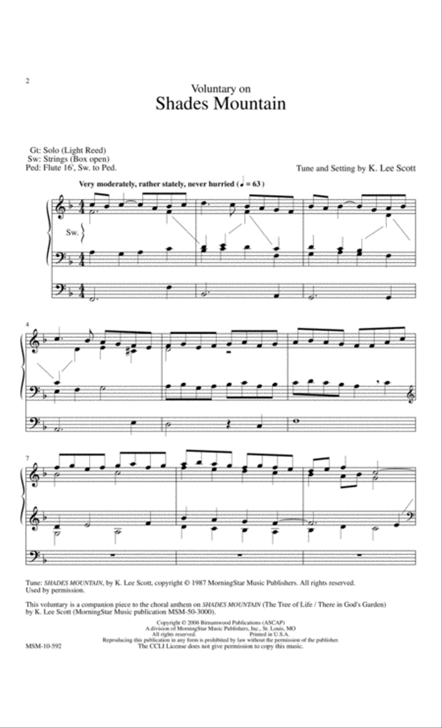 Voluntary on Shades Mountain Organ scores gallery preview page 2