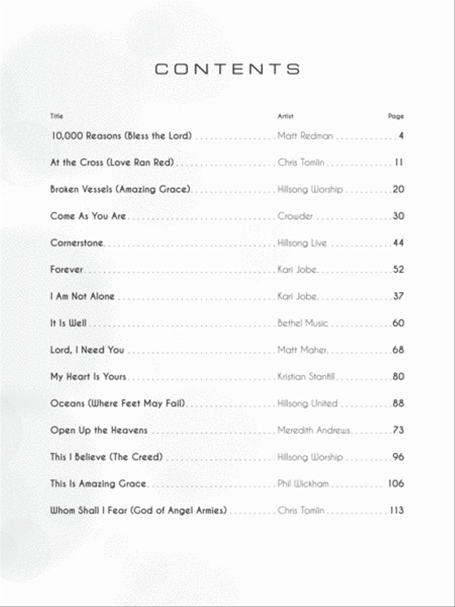 2015 Modern Worship Hits Piano, Vocal, Guitar scores gallery preview page 3