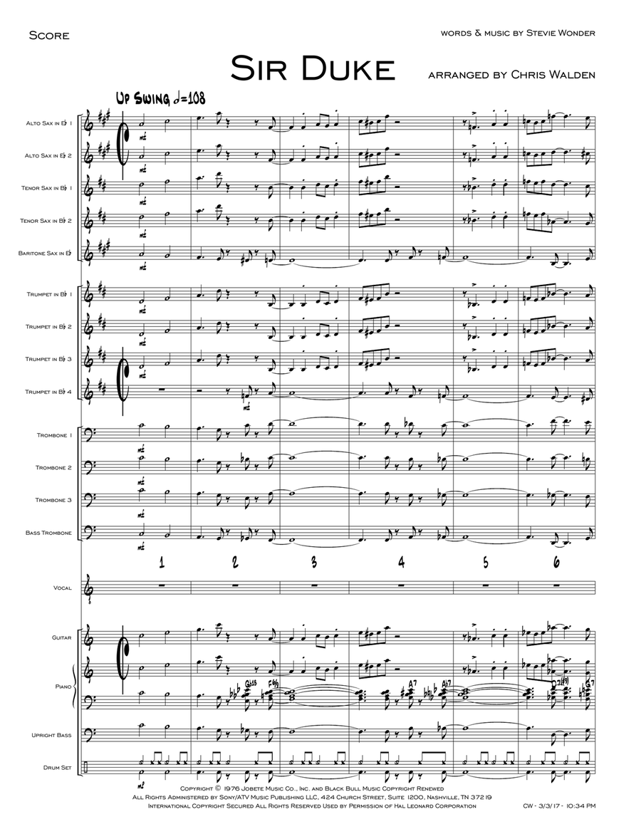 Sir Duke Jazz Ensemble scores gallery preview page 1