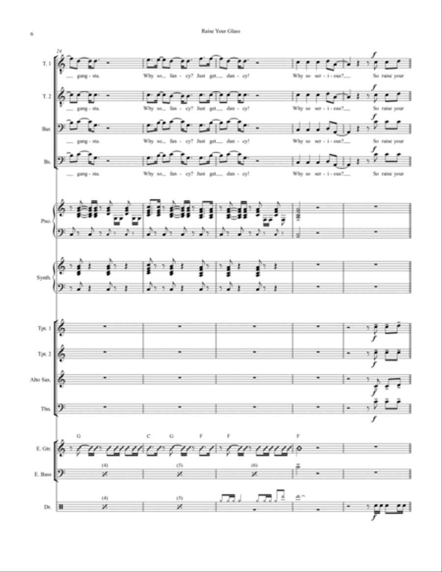 Raise Your Glass Large Ensemble scores gallery preview page 6