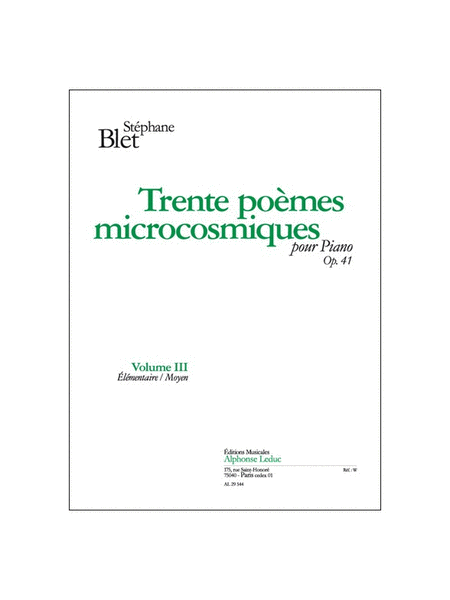 30 Poemes Microcosmiques Op.41, Vol.3 (piano Solo)