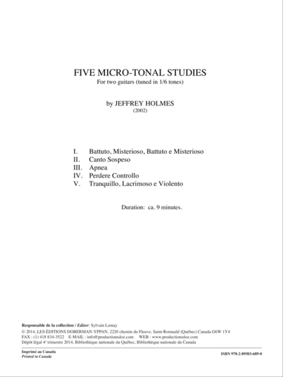 Five micro-tonal studies Five micro-tonal studies Classical Guitar scores gallery preview page 2