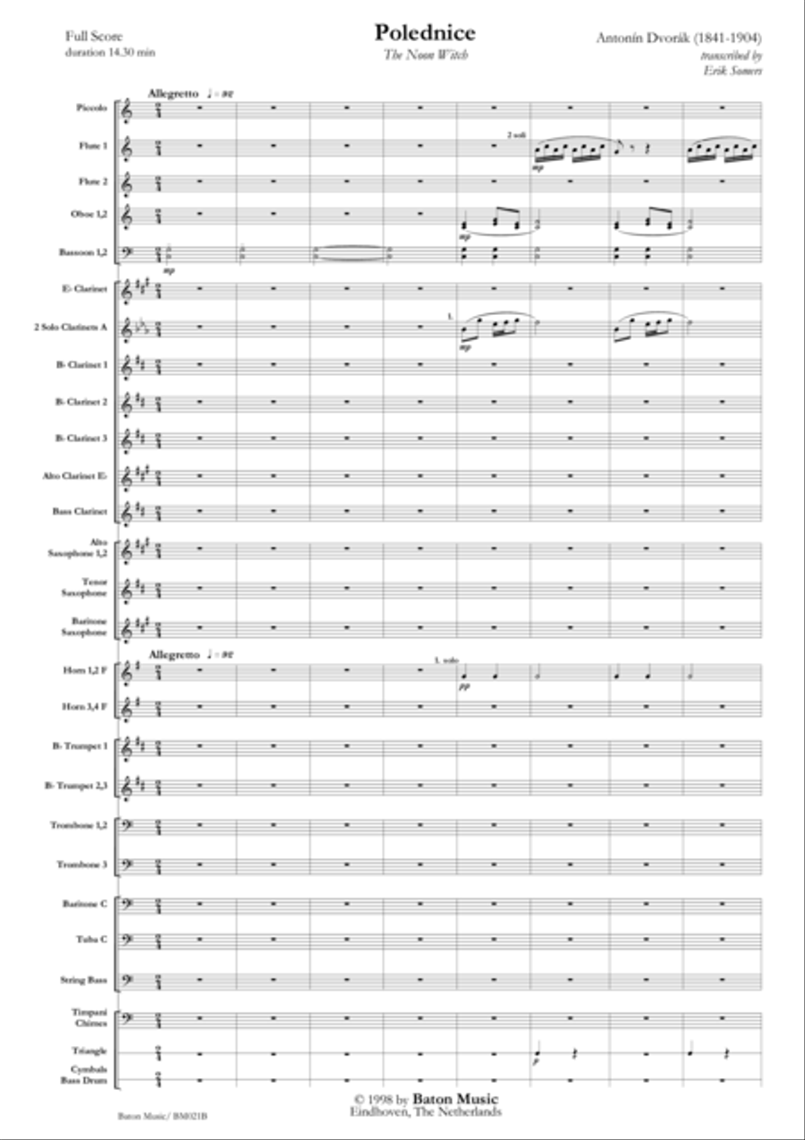 Polednice. The Noon Witch Concert Band scores gallery preview page 2