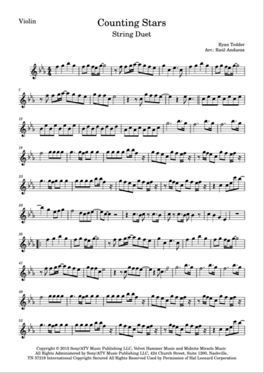 Counting Stars String Duet scores gallery preview page 4
