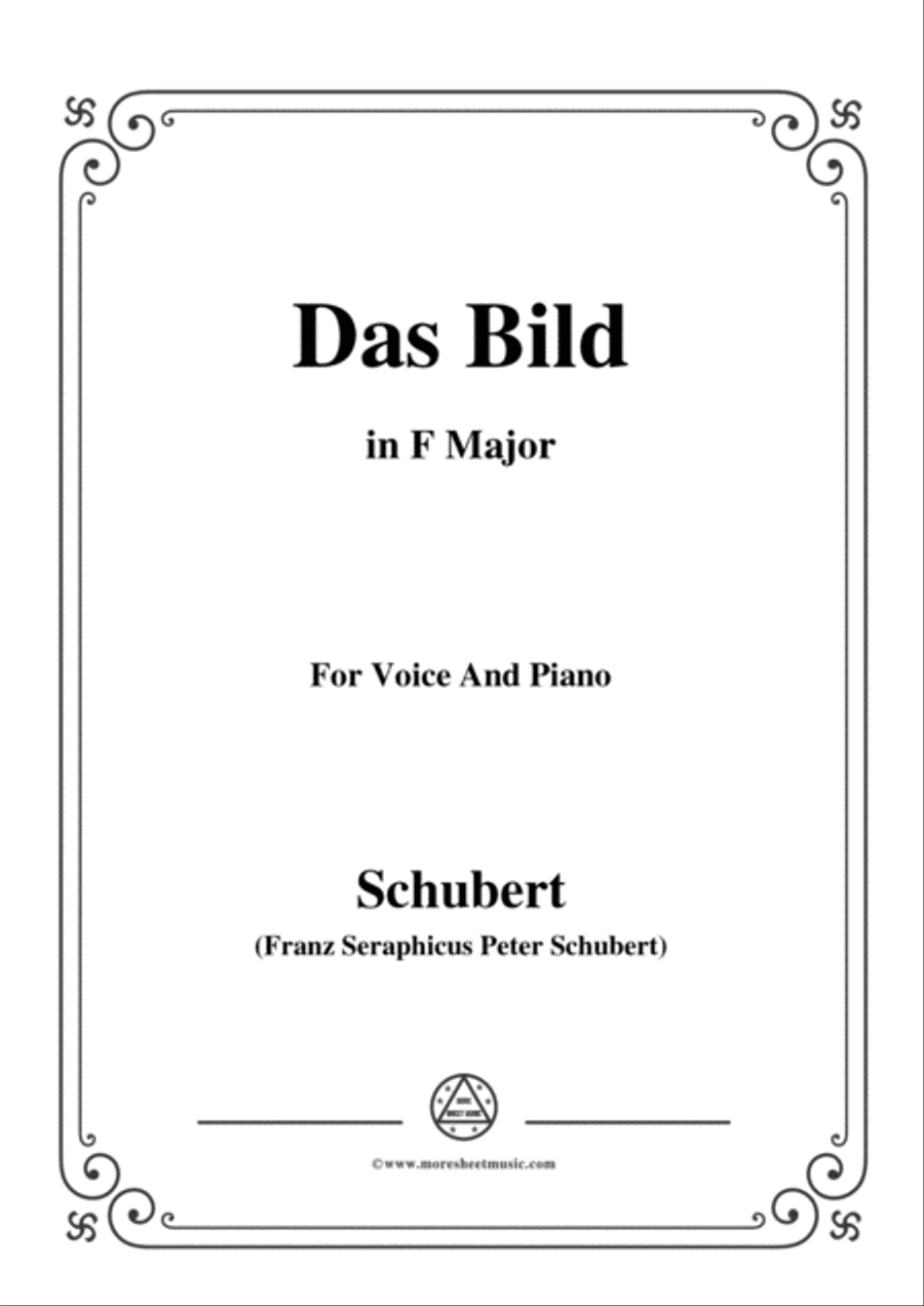 Schubert-Das Bild,in F Major,Op.165 No.3,for Voice and Piano Voice Solo scores gallery preview page 1