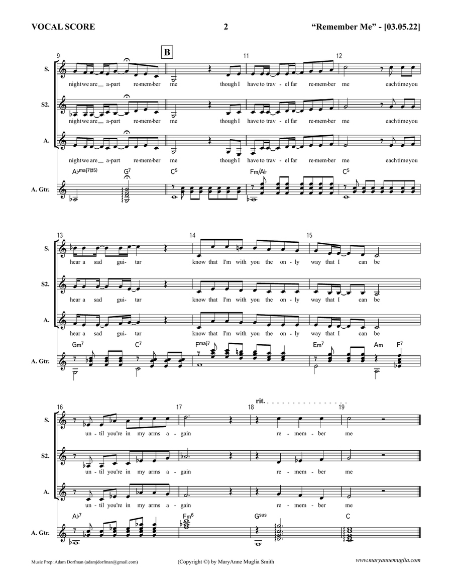 Remember Me (duo) Remember Me (duo) SSA scores gallery preview page 2