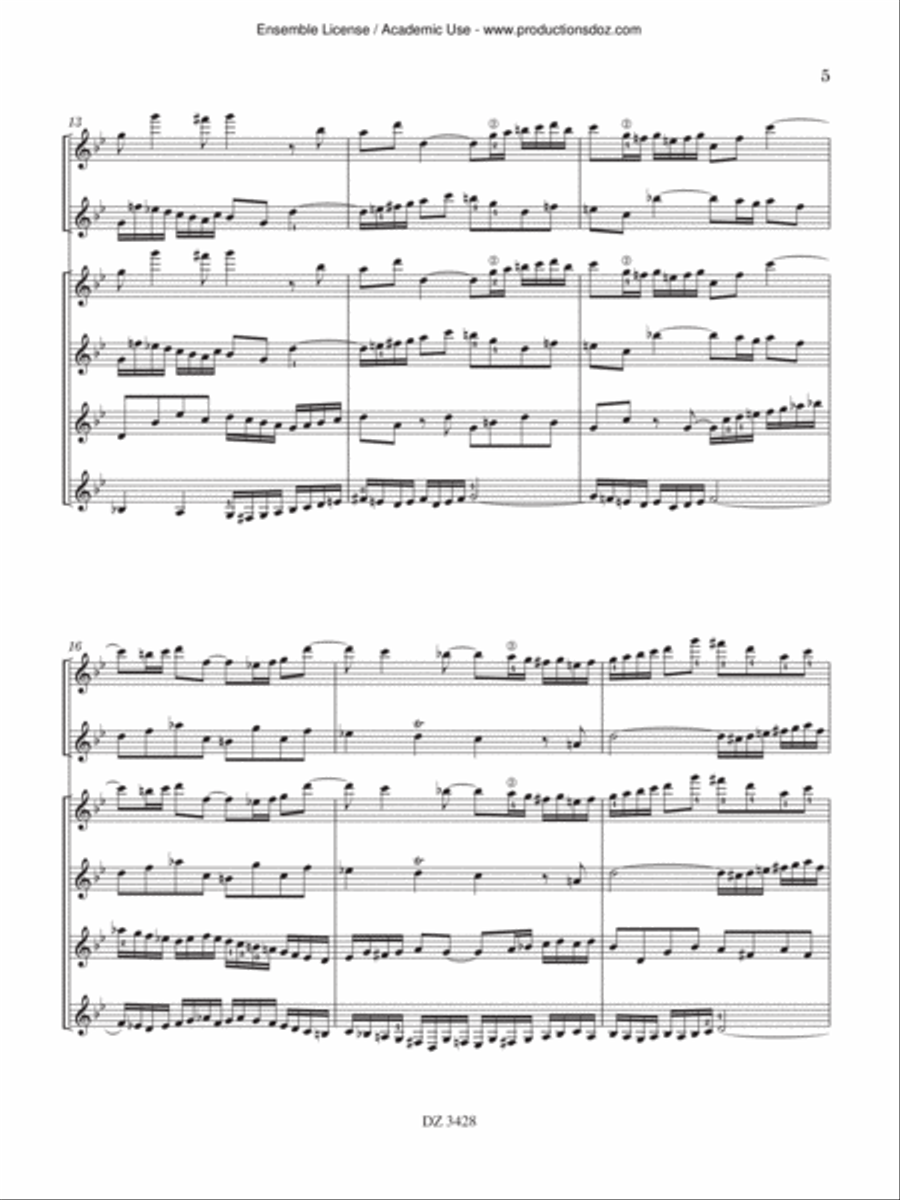 Concerto in G minor BWV 1043 Guitar Ensemble scores gallery preview page 5