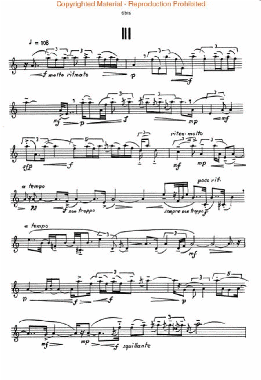 Tre Pezzi Tre Pezzi Tenor Saxophone scores gallery preview page 2