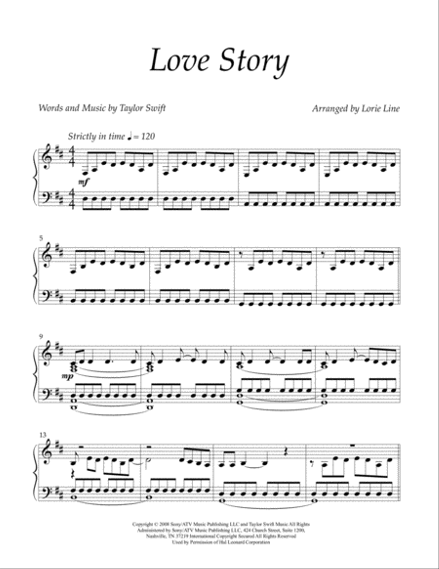 Love Story Piano Solo scores gallery preview page 1