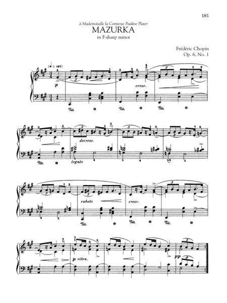 Mazurka in F-sharp minor, Op. 6, No. 1